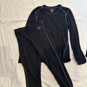 Hot Chillys Kids Thermal Base Layer Set – Black – Size XS (5/6) Unisex